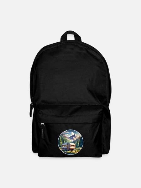 Camping Wohnwagen Berge Natur Reise - Rucksack - Schwarz