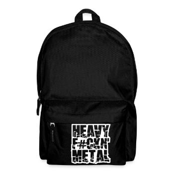 Heavy F#ckin' Metal Hard Rock Musik Text Spruch - Rucksack - Schwarz - Vorne