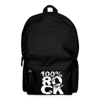 100 % Prozent Rock Heavy Metal Musik Text Logo Fun - Rucksack - Schwarz - Vorne