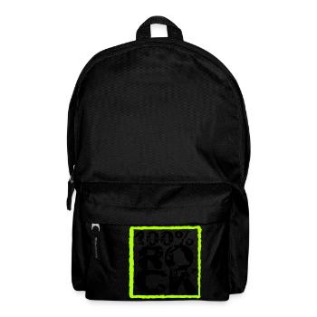 100 % Prozent Rock Heavy Metal Musik Text Logo Fun - Rucksack - Schwarz - Vorne