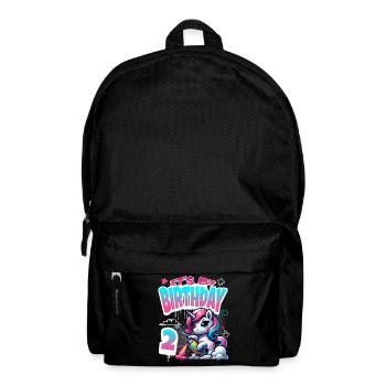 2ème anniversaire Licorne Graffiti Girl - Sac à dos - noir - Devant