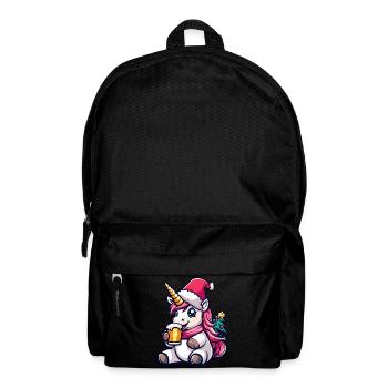 Einhorn Weihnachten Bier Lustig - Rucksack - Schwarz - Vorne