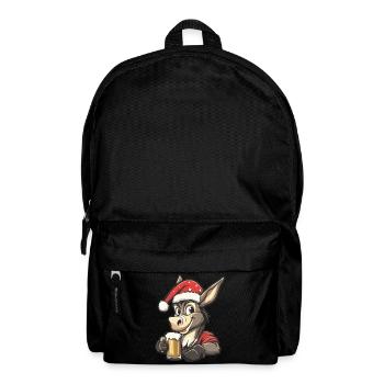 Esel Weihnachten Bier Lustig - Rucksack - Schwarz - Vorne