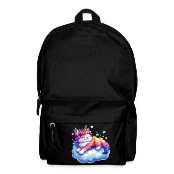 Un chat avec une corne de licorne sur un nuage - Sac à dos - noir - Devant