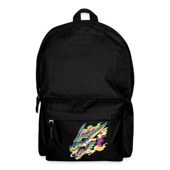 Ein bunter und stilisierter Drache - Rucksack - Schwarz - Vorne