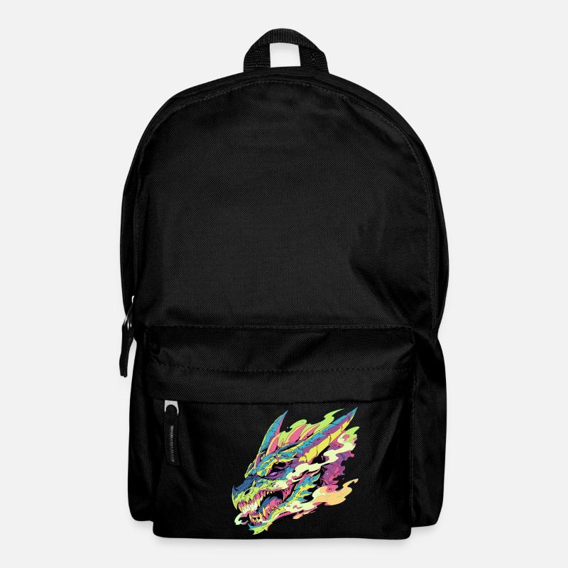 Ein bunter und stilisierter Drache - Rucksack - Schwarz