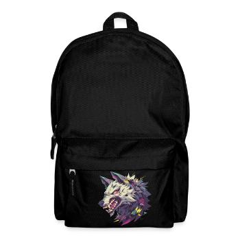 Wütender Wolf mit einem lebendigen und abstrakten Kunststil - Rucksack - Schwarz - Vorne
