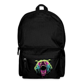 Wütender Bär im Pop-Art-Stil - Rucksack - Schwarz - Vorne
