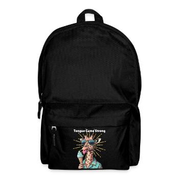 Tongue Game Strong - Funny Giraffe with - Backpack - black - Front