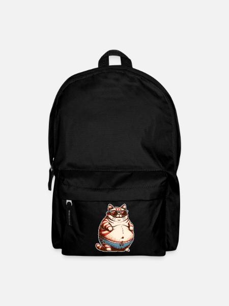 Dicke Katze - Rucksack - Schwarz