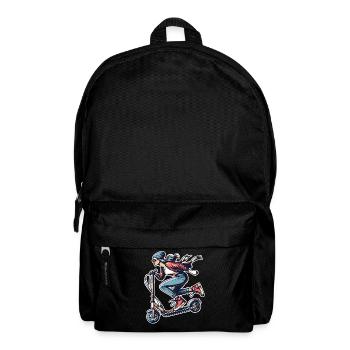 E-Scooter E-Roller Frau Scooter - Rucksack - Schwarz - Vorne