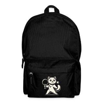 Cute Cat Playing Table Tennis Joy - Backpack - black - Front