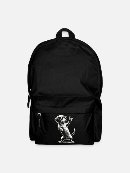 Rock Musik Lustige Dackel Hund Konzert Design - Rucksack - Schwarz
