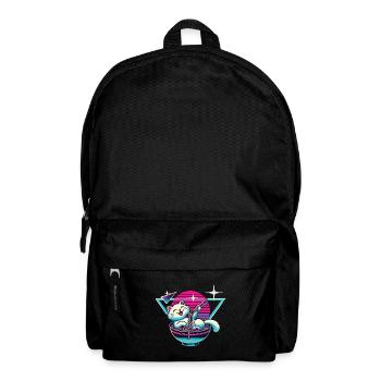 Chat kawaii avec nouilles ramen Japon style synthwave - Sac à dos - noir - Devant