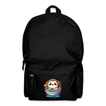 Kawaii Ramen Cat Japanische Nudeln Streetwear - Rucksack - Schwarz - Vorne