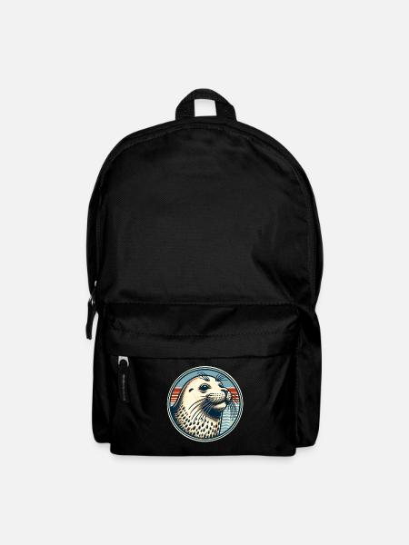 Seehund Robbe - Rucksack - Schwarz