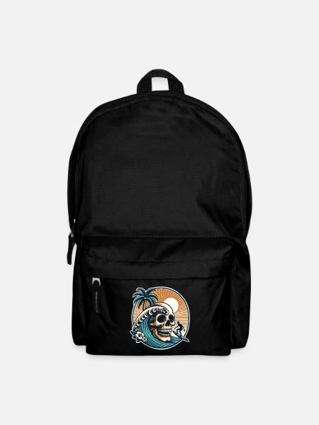 Surfen Surfer skull - Rucksack - Schwarz