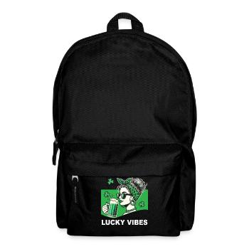 St. Patrick's Day Lucky Vibes Kleeblatt - Rucksack - Schwarz - Vorne