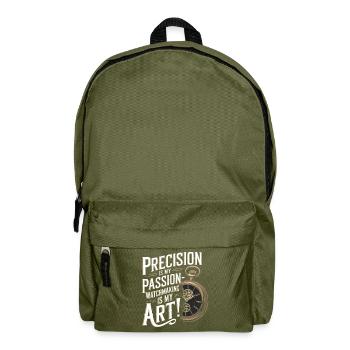 Präzision ist meine Leidenschaft – Uhrmacherei ist meine Kunst! - Rucksack - Olivgrün - Vorne