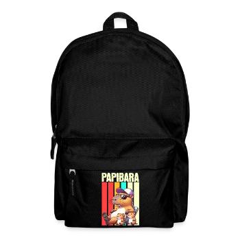 Papibara Capybara Papa Vater - Rucksack - Schwarz - Vorne