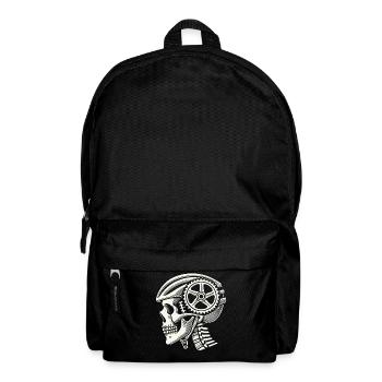 Fahrradfahrer Schädel Mit Kettenhelm Illustration - Rucksack - Schwarz - Vorne