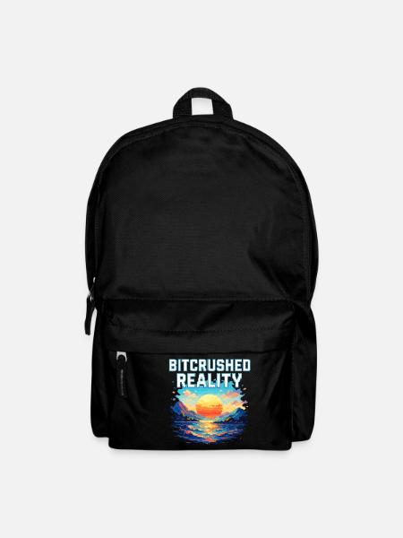 Bitcrushed Reality – Sunset in Glitch - Backpack - black
