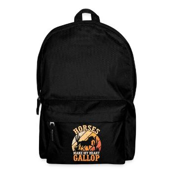 Horses Make My Heart Gallop - Rucksack - Schwarz - Vorne