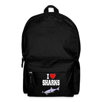 J’aime les requins Drôle de requin à tête de marteau, marteau mignon - Sac à dos - noir - Devant