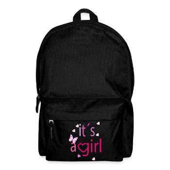 It's a Girl – Cheerful typography with a heart - Backpack - black - Front