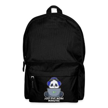 Gaming Panda Nur noch 5 Minuten - Rucksack - Schwarz - Vorne