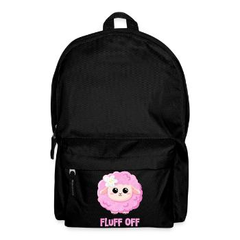Pink Sheep with Saying Funny - Fluff off - Backpack - black - Front
