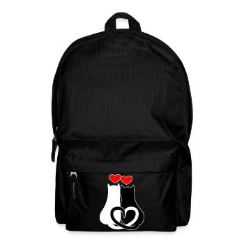 Verliebte Katzen mit Herzen - Rucksack - Schwarz - Vorne