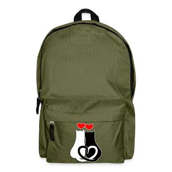 with hearts - Backpack - olive green - Front