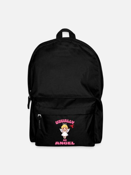 Angel Angel Devil Devil Sayings Girls Women - Backpack - black