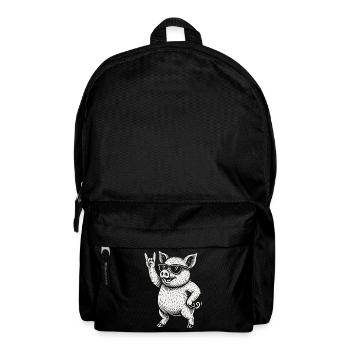 Lustiges schwein Rockmusik Heavy Metal Vibes - Rucksack - Schwarz - Vorne