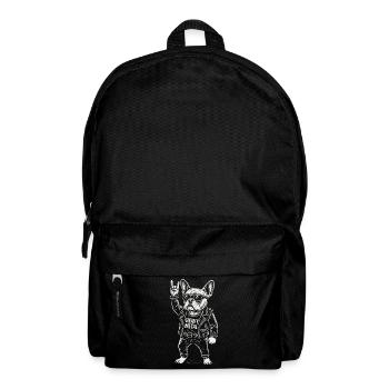 Heavy Metal Hund Rock Musik Französische Bulldogge - Rucksack - Schwarz - Vorne