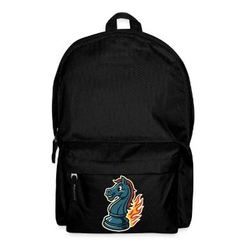 Chevalier d’échecs en flammes drôle - Sac à dos - noir - Devant