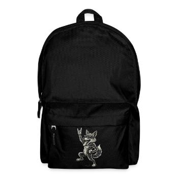 Fuchs Liebt Rock Musik Metal Musik Lustig - Rucksack - Schwarz - Vorne