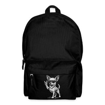 Chihuahua Rock Musik Metal Vibes Lustiger Hund - Rucksack - Schwarz - Vorne