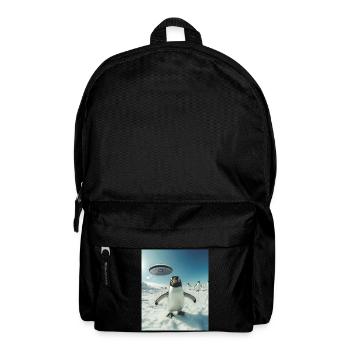 Selfie de pingouin avec OVNI - Sac à dos - noir - Devant