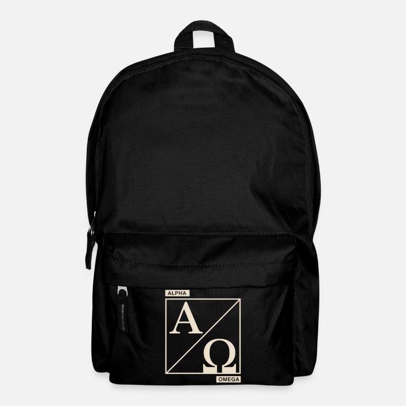 Symbole chrétien Alpha Omega de la foi - Sac à dos - noir