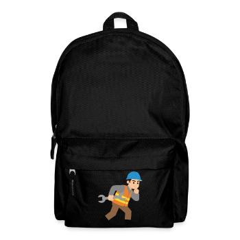 Baustellenheld mit Schraubenschlüssel - Rucksack - Schwarz - Vorne