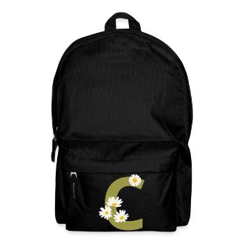 Lettre c vert marguerites - Sac à dos - noir - Devant