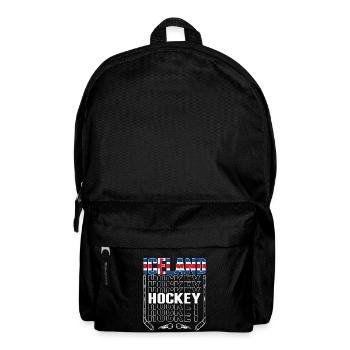 Island-Hockeywappen - Rucksack - Schwarz - Vorne