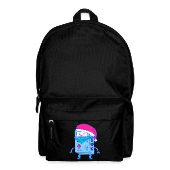 Kawaii Christmas Robot Santa Bot - Backpack - black - Front