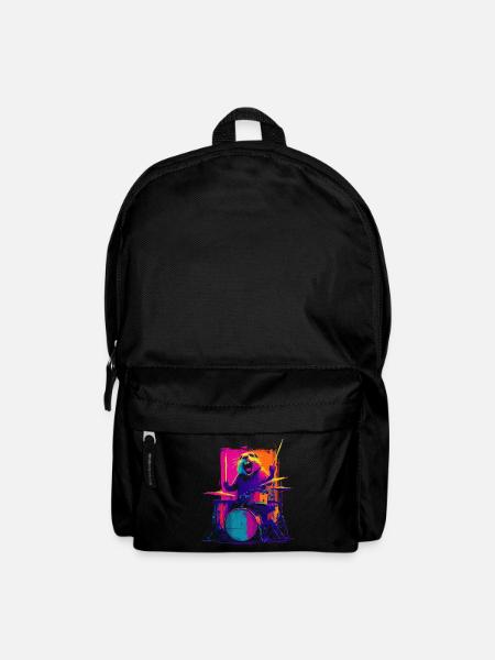 Murmeltier am Schlagzeug - Rock Drummer Geschenk - Rucksack - Schwarz