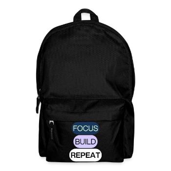 Concentrez-vous, construisez, répétez – Mentalité de créateur - Sac à dos - noir - Devant