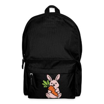 Bande dessinée du lapin mignon avec une carotte et une carotte - Sac à dos - noir - Devant