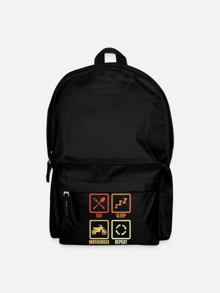 Essen Schlafen Motocross Wiederholen - Rucksack - Schwarz
