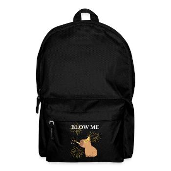 Blow Me Capibara und Feuerwerk - Rucksack - Schwarz - Vorne